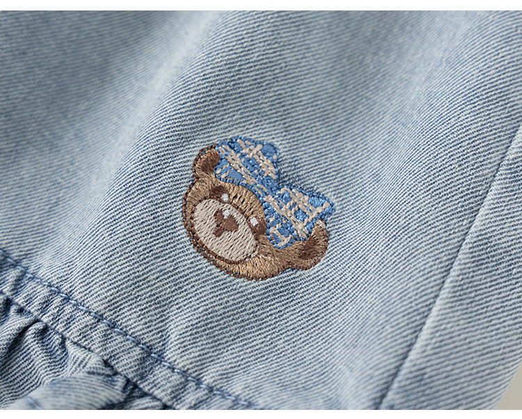 Daisy Bear Denim Skort