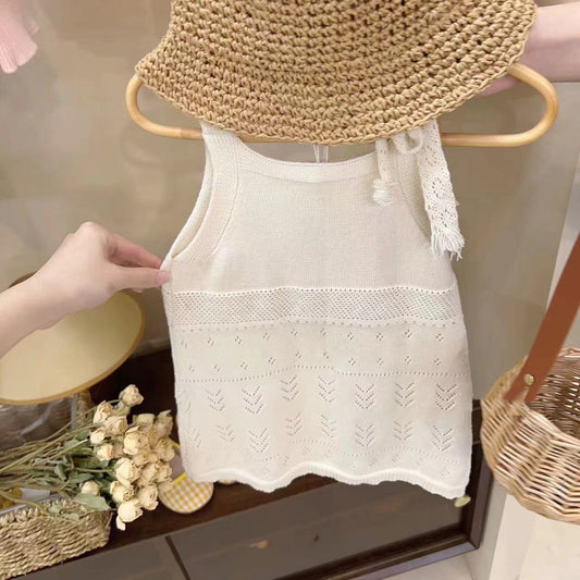 Daisy Knit Dress – Ivory & Red