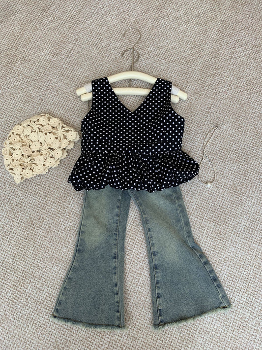 Vintage Wash Flare Jeans