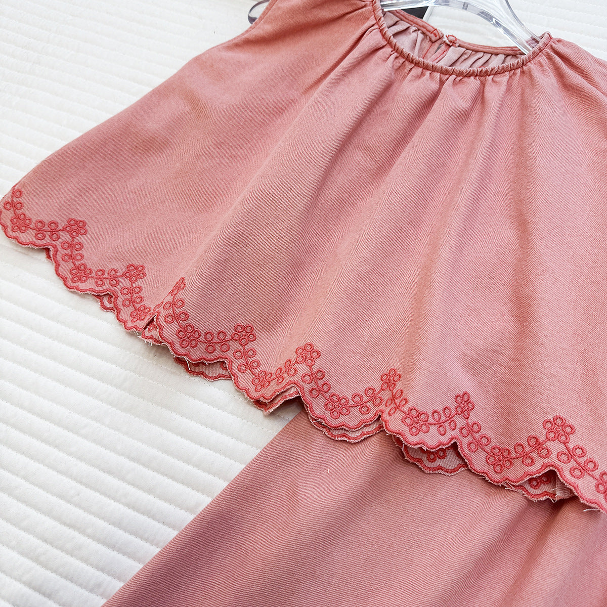 Blush Scallop Wide-Leg Pant Set