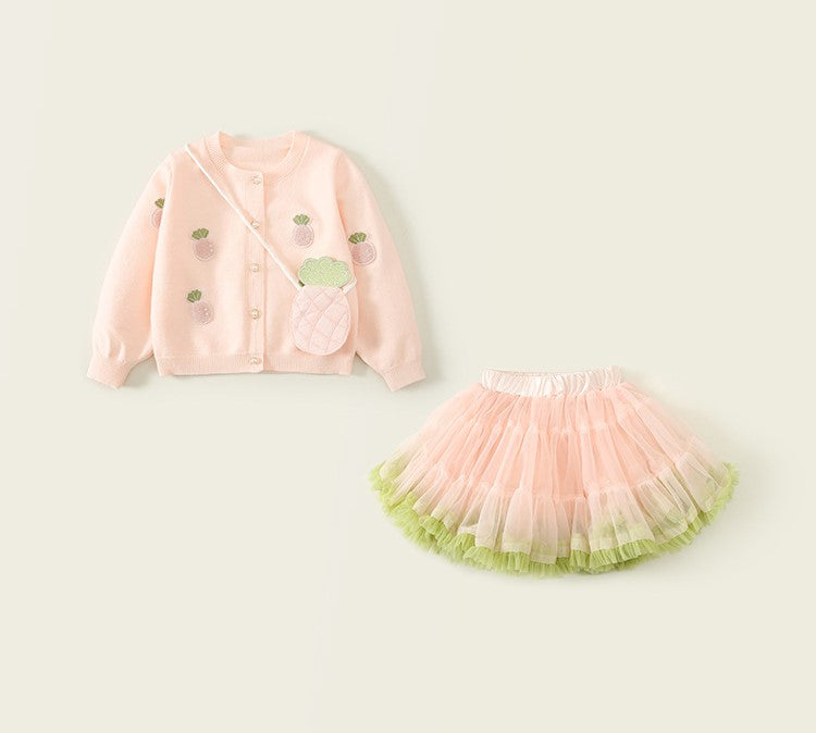 Fall Pineapple Sweater + Tutu Skirt + Purse