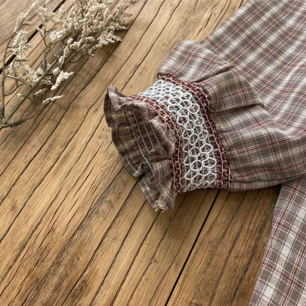 Smocked Plaid Cottage Dress – Toddler Girls’ Long Sleeve Fall Outfit