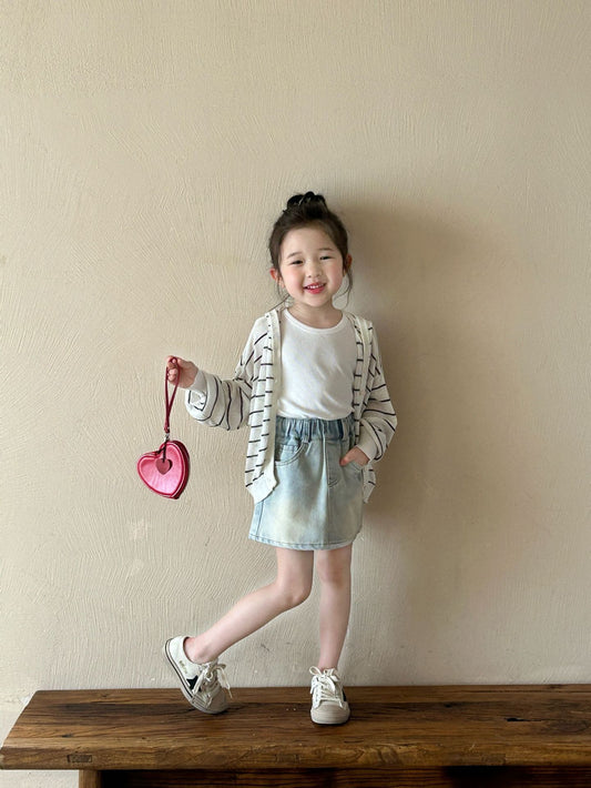 Light Wash Jean Skort