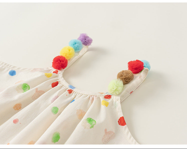Rainbow Pom Pom Sundress