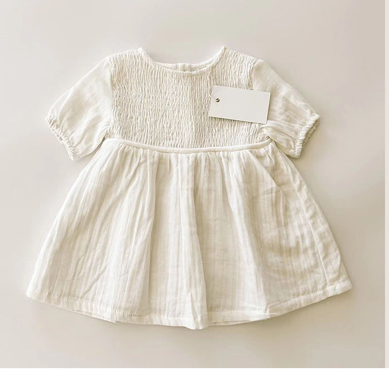Smocked Linen Dress – Soft White Summer Dress