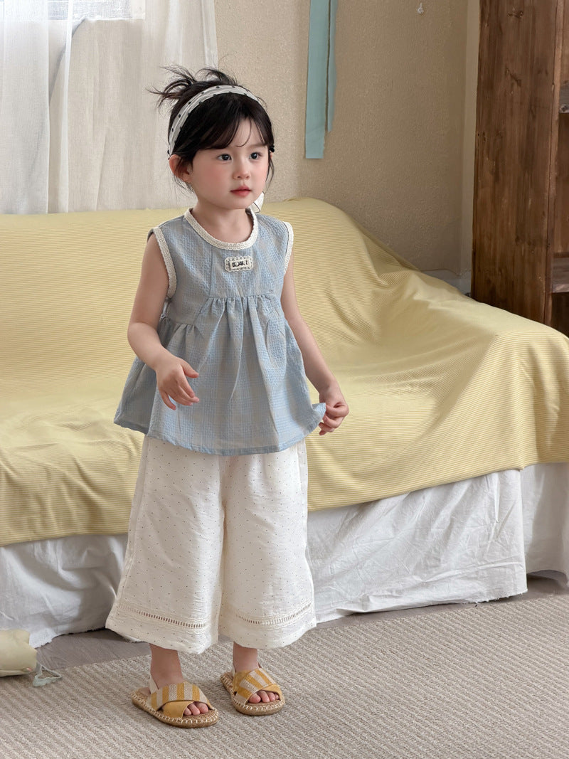 Bluebell Lace Trim Babydoll Top