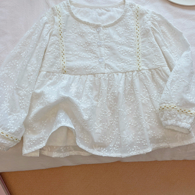 Ivory Floral Eyelet Blouse