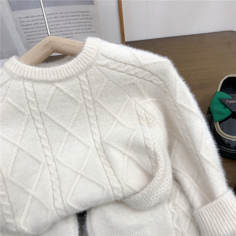 Cozy Cream Cable Knit Set – Toddler Sweater & Pants Outfit