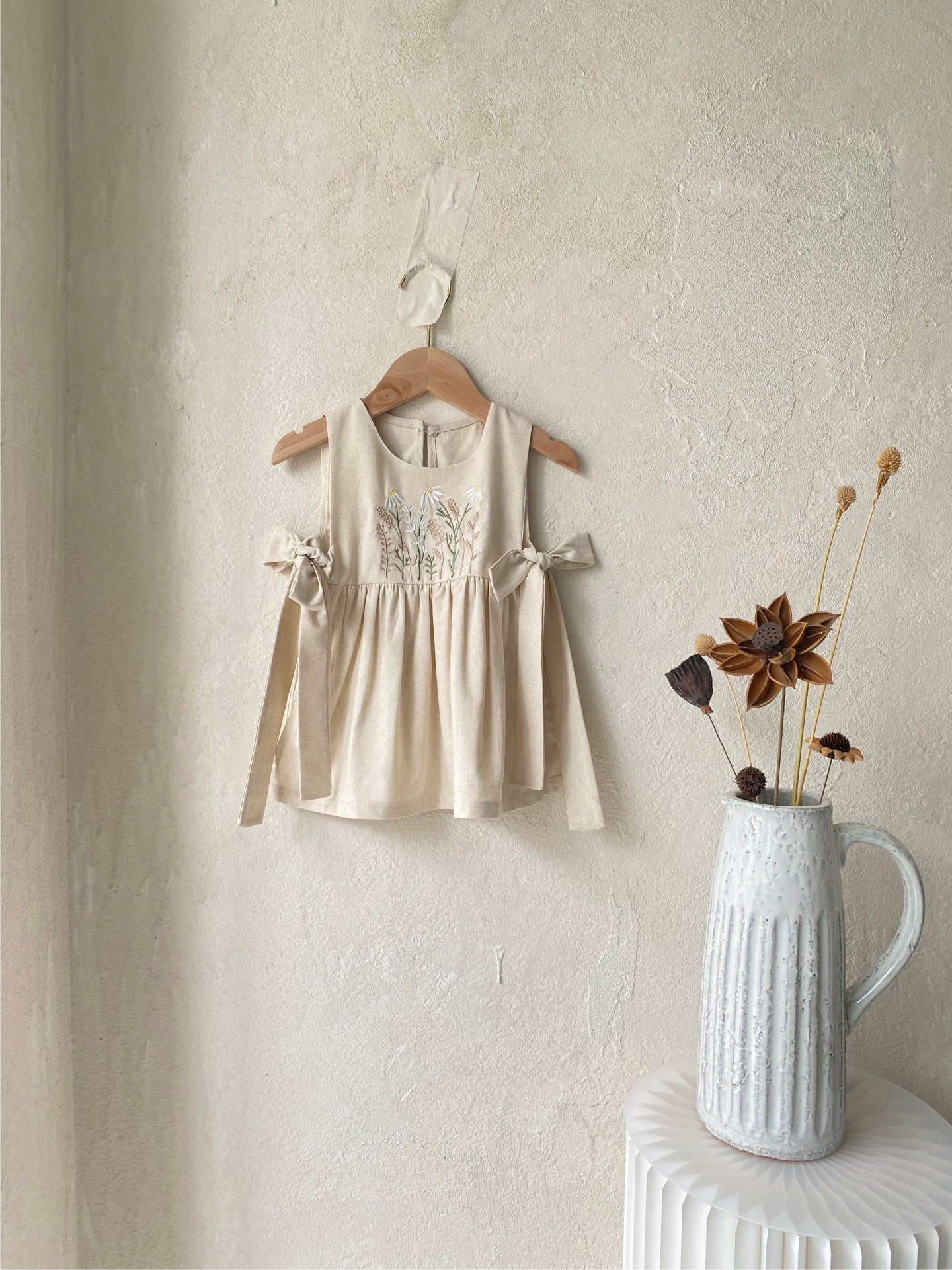 Cream Dress with Side Ties