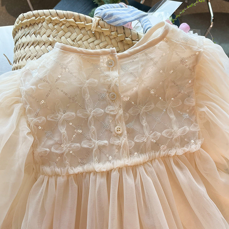 Early Fall Cream Tutu Dress