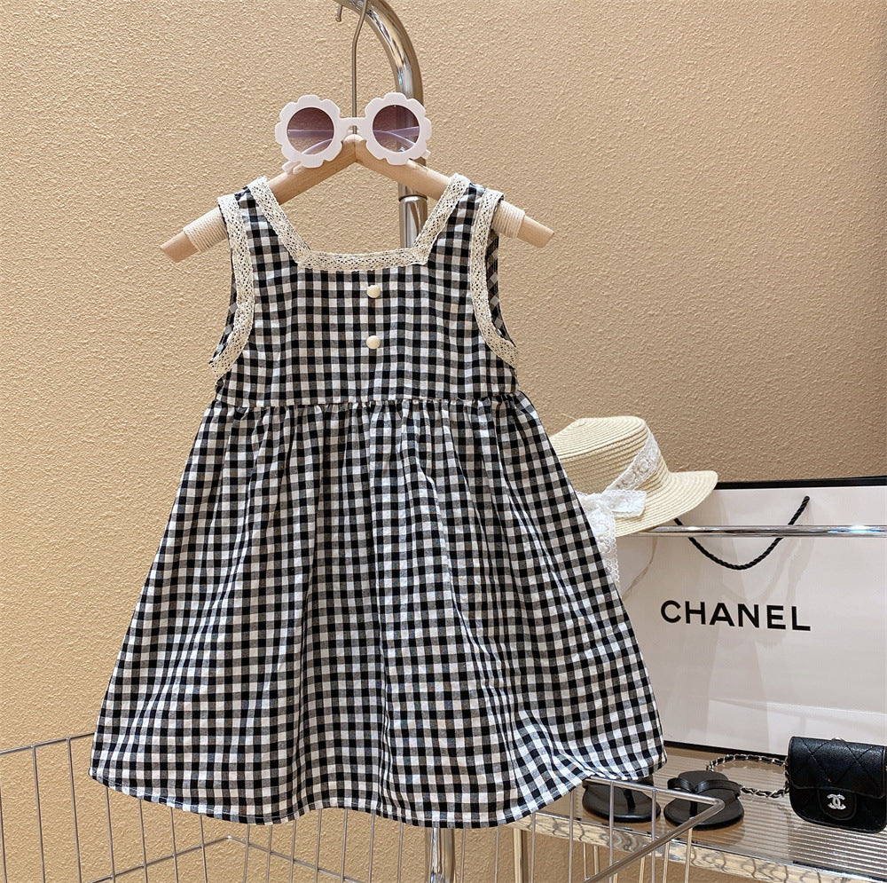 Gingham Button-Front Sundress
