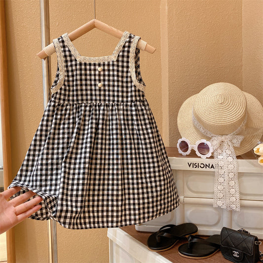 Gingham Button-Front Sundress