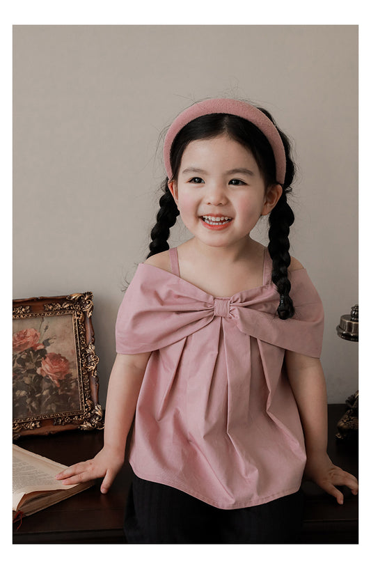 Blush Bow-Front Flutter Top