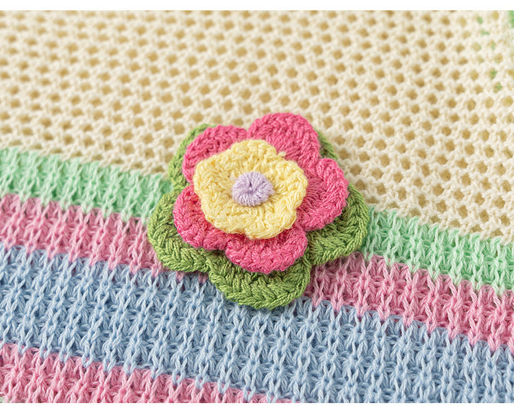 Pastel Bloom Crochet Tank