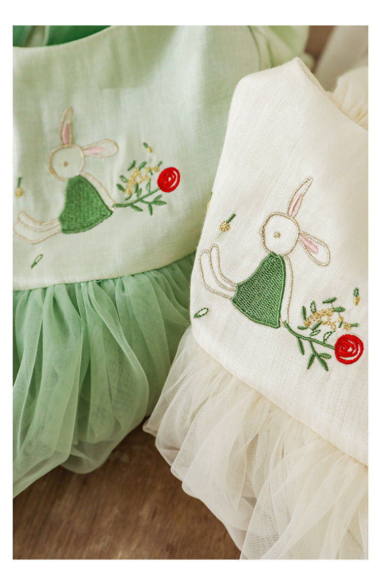 Soft & Whimsical – Cream Bunny Tulle Dress