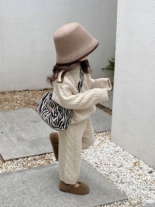 Cozy Cream Cable Knit Set – Toddler Sweater & Pants Outfit