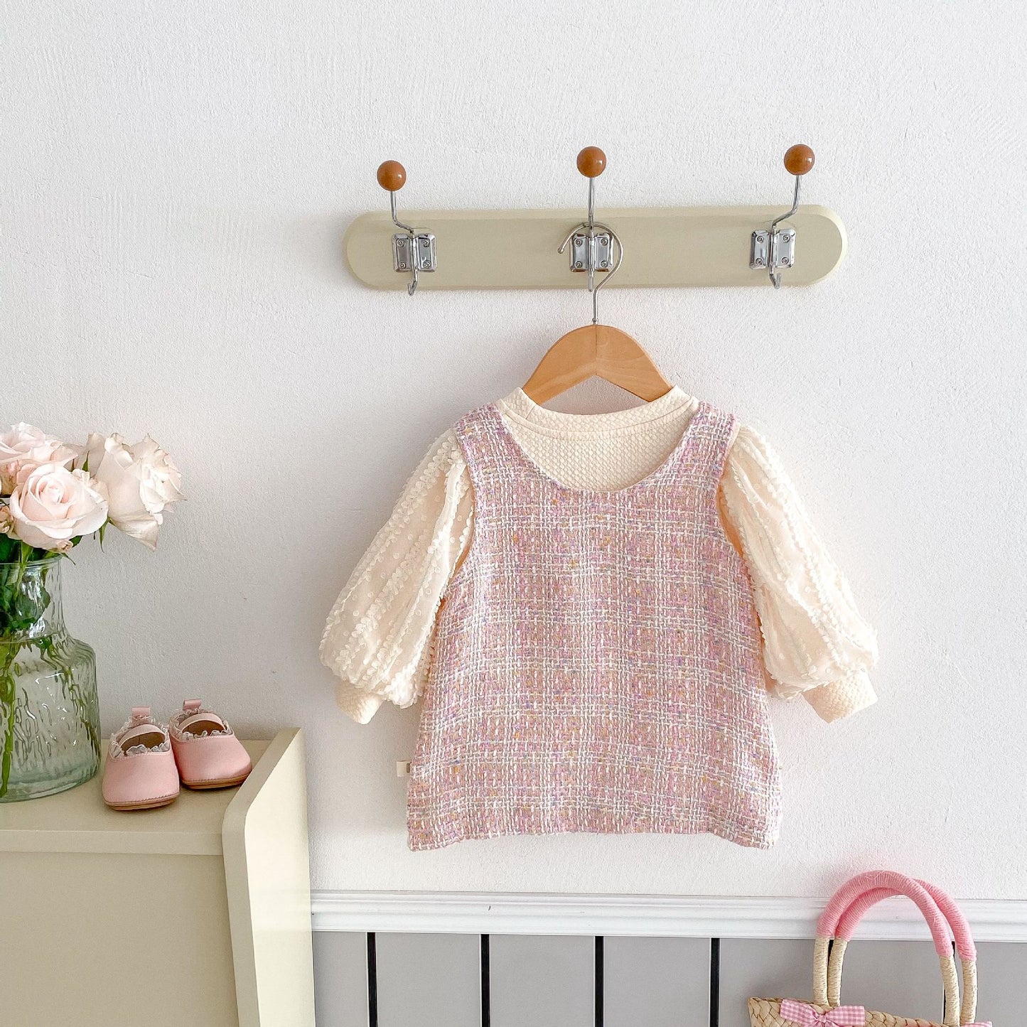 Pink dress with bow