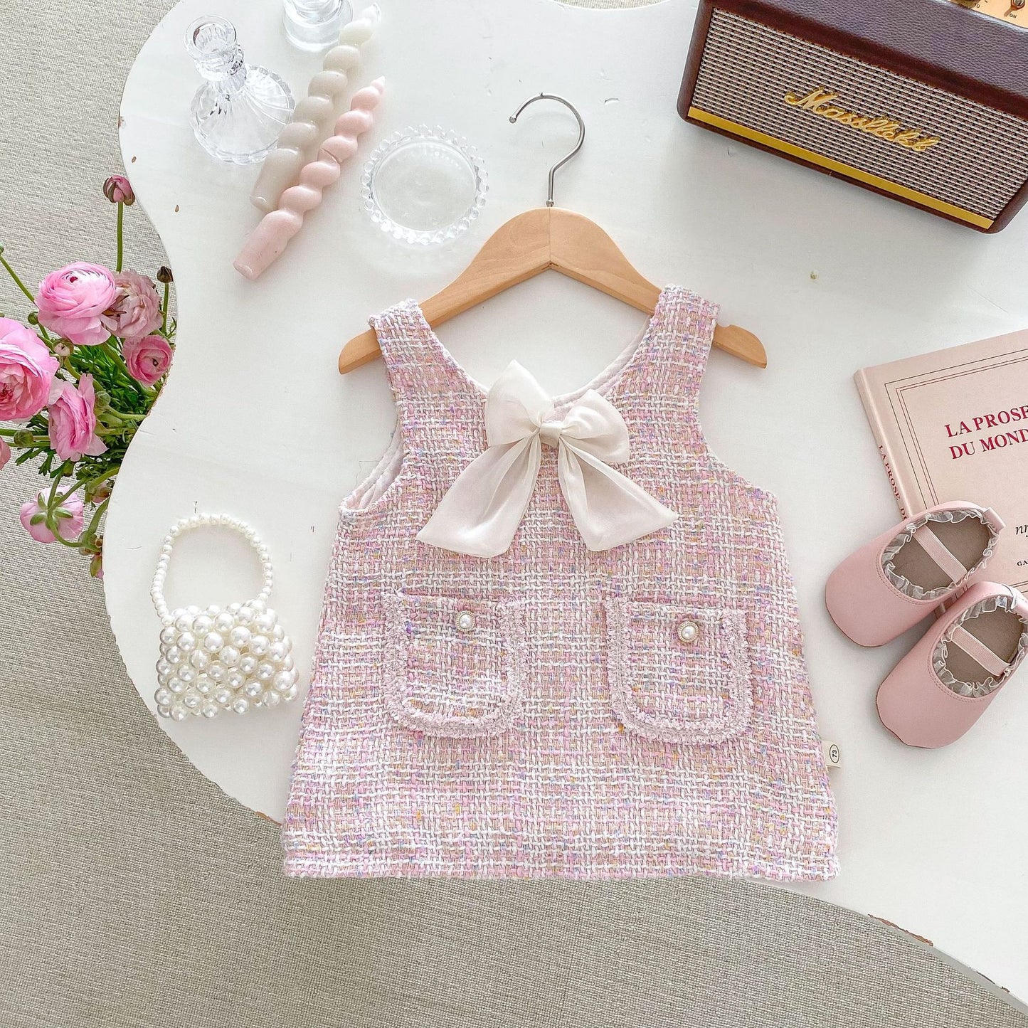 Pink dress with bow