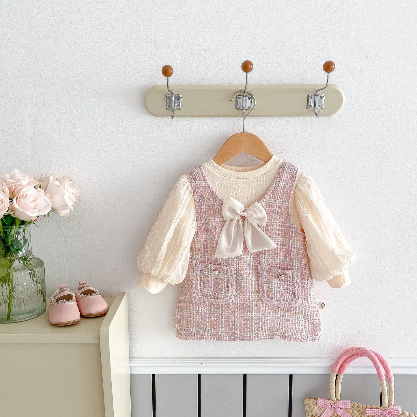 Pink dress with bow