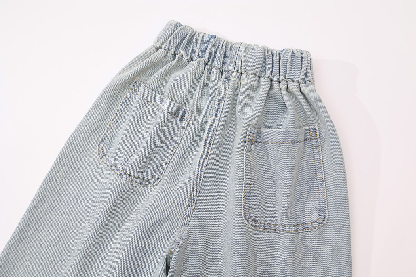 Light Wash Wide-Leg Denim Pants