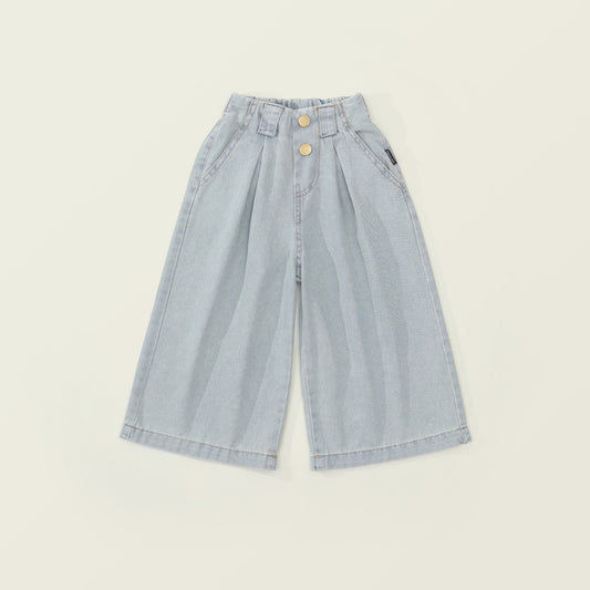 Light Wash Wide-Leg Denim Pants