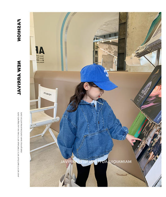 Classic Denim Pullover Hoodie