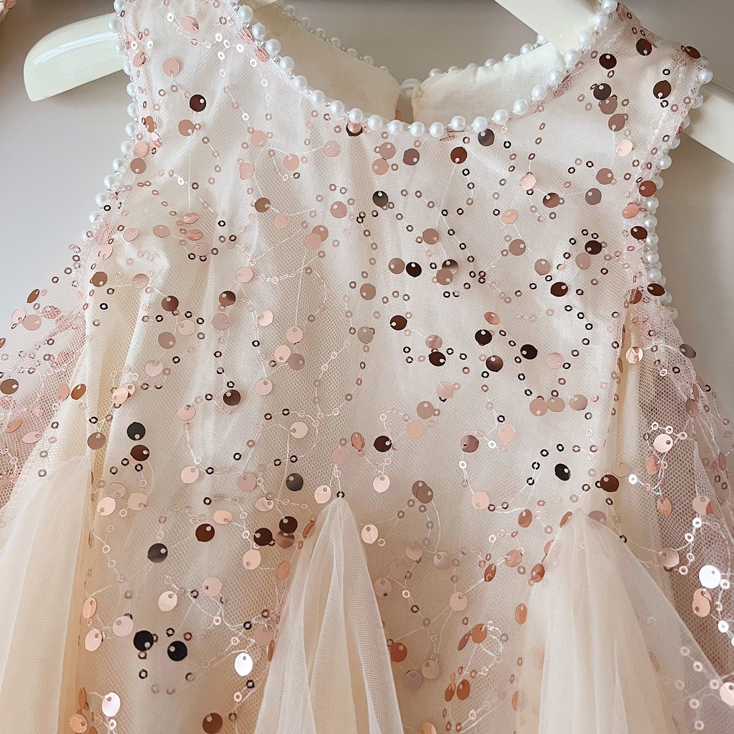 Champagne Sparkle Princess Dress & Head Set