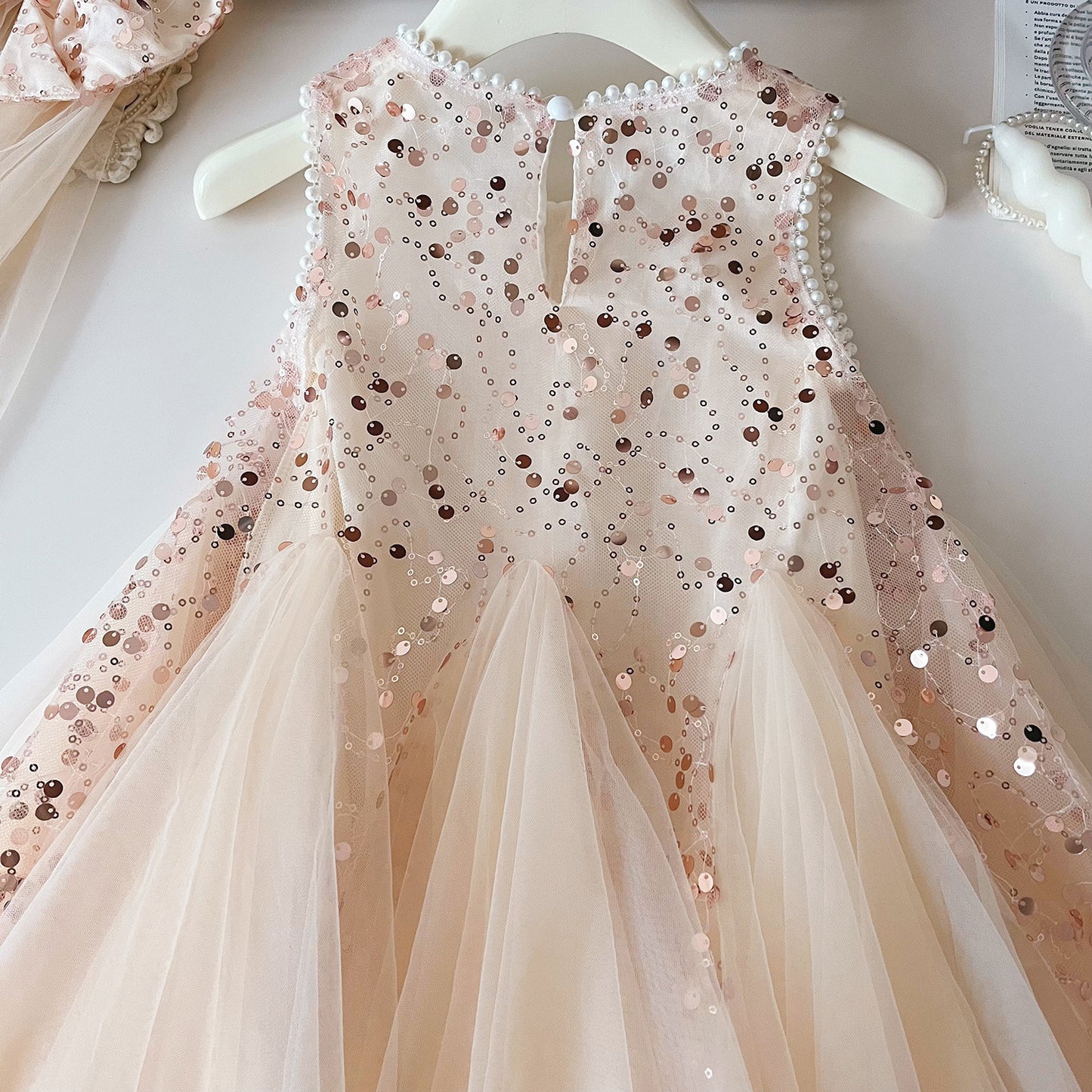 Champagne Sparkle Princess Dress & Head Set