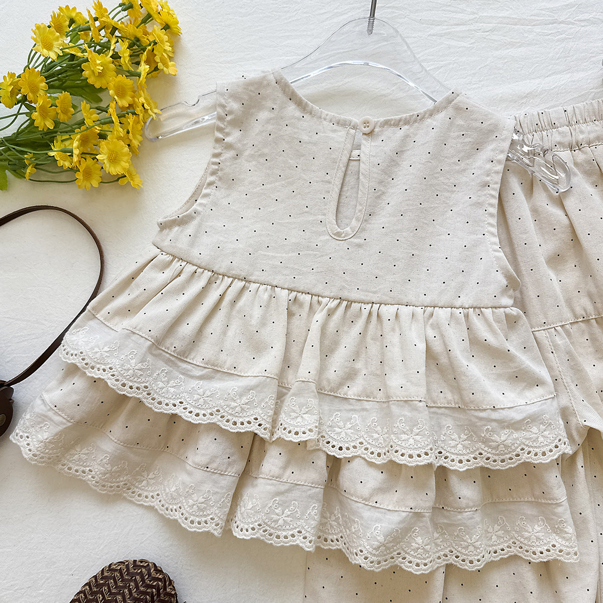 Vintage Lace Tiered Pant Set
