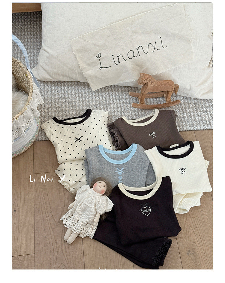 Neutral Ribbed Lounge Set – Toddler Girls’ Cotton Long Sleeve Outfit