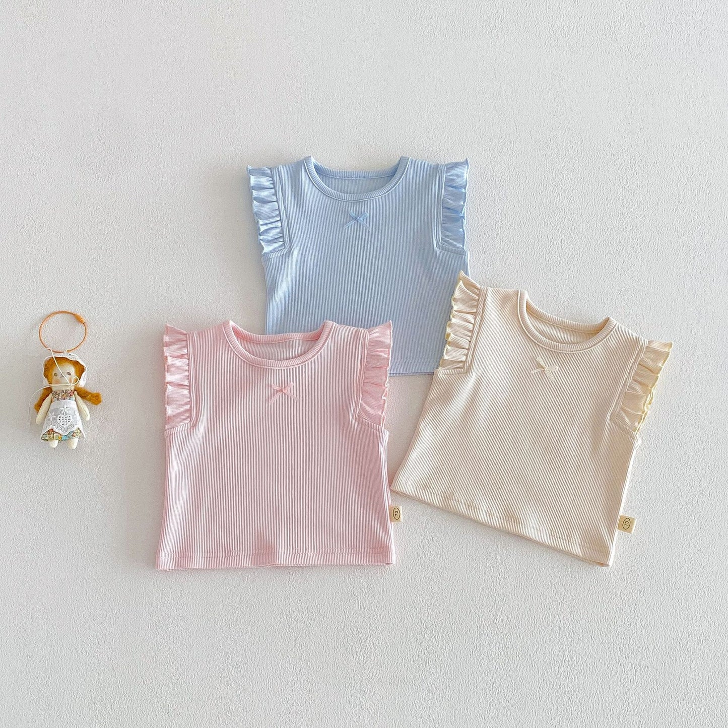 Ruffle Sleeve Ribbed Tee – Soft Everyday Top (3 Colors)