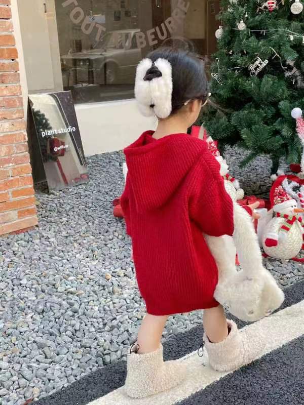 Merry Pom Hoodie Dress