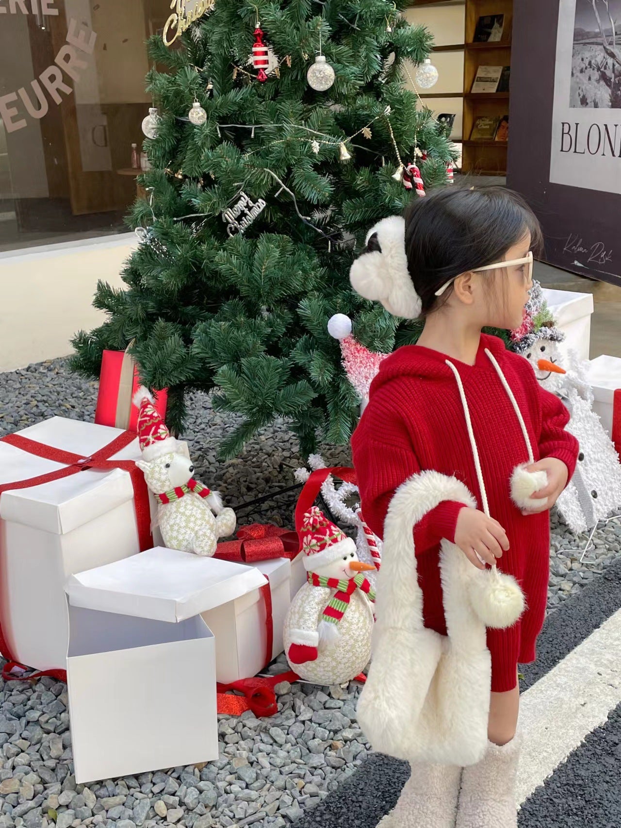 Merry Pom Hoodie Dress