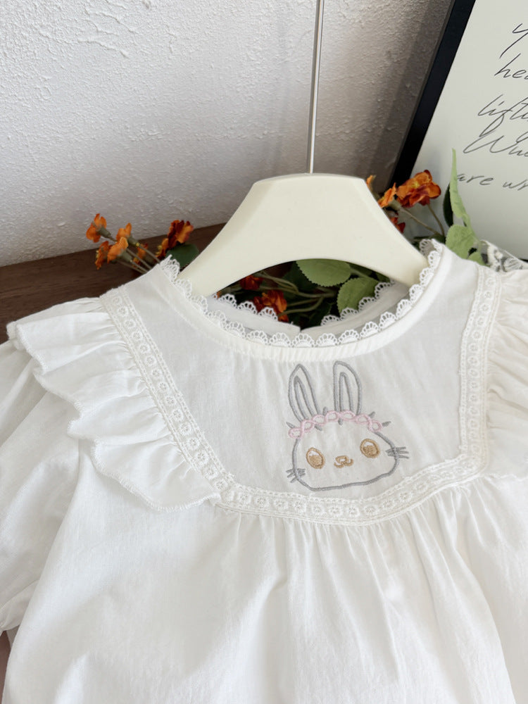 Bunny Love Ruffle Blouse – White