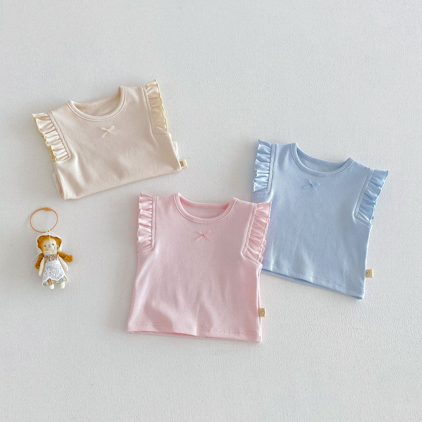 Ruffle Sleeve Ribbed Tee – Soft Everyday Top (3 Colors)
