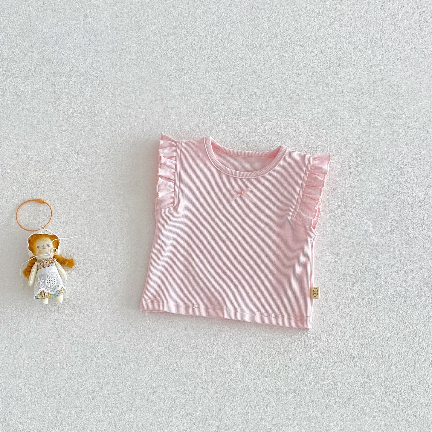 Ruffle Sleeve Ribbed Tee – Soft Everyday Top (3 Colors)