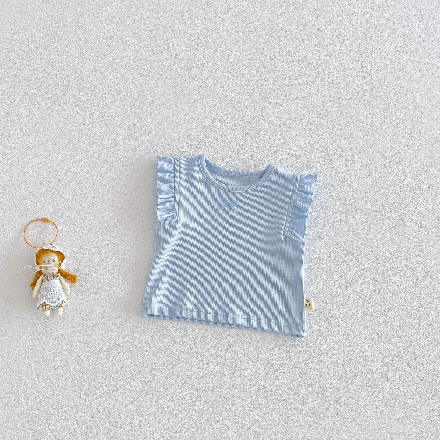 Ruffle Sleeve Ribbed Tee – Soft Everyday Top (3 Colors)