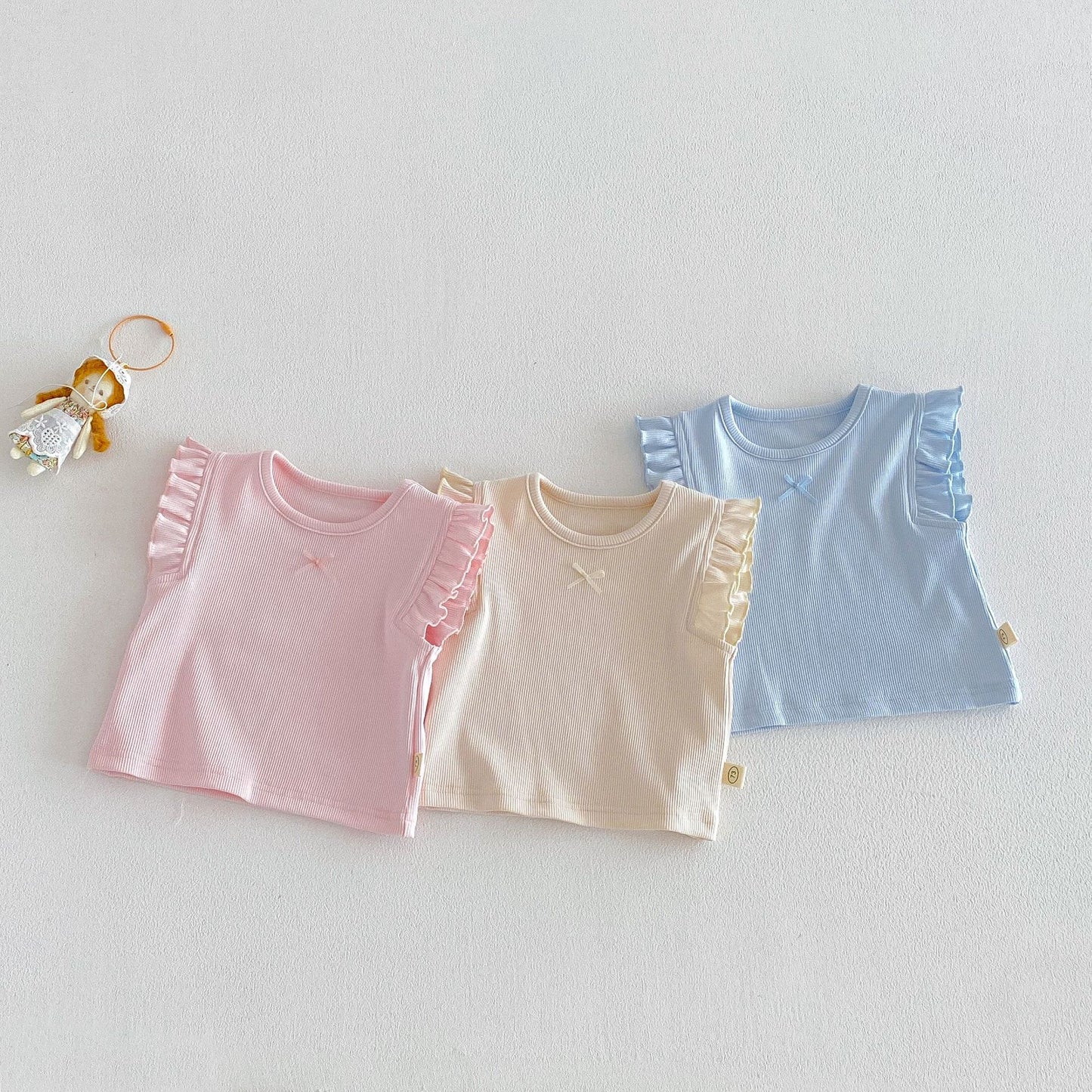 Ruffle Sleeve Ribbed Tee – Soft Everyday Top (3 Colors)