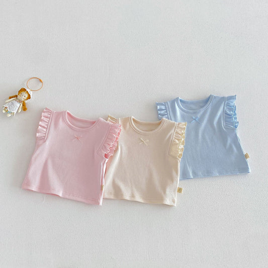 Ruffle Sleeve Ribbed Tee – Soft Everyday Top (3 Colors)