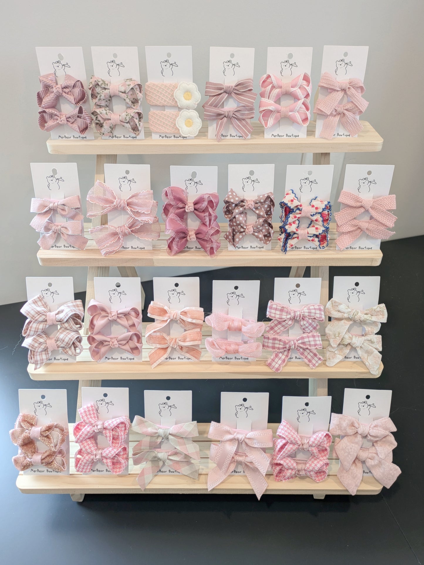 Pink Bow Clips