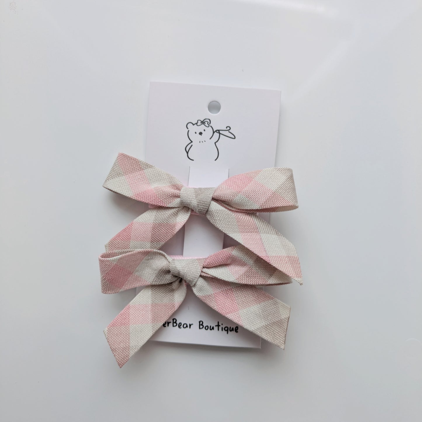 Pink Bow Clips