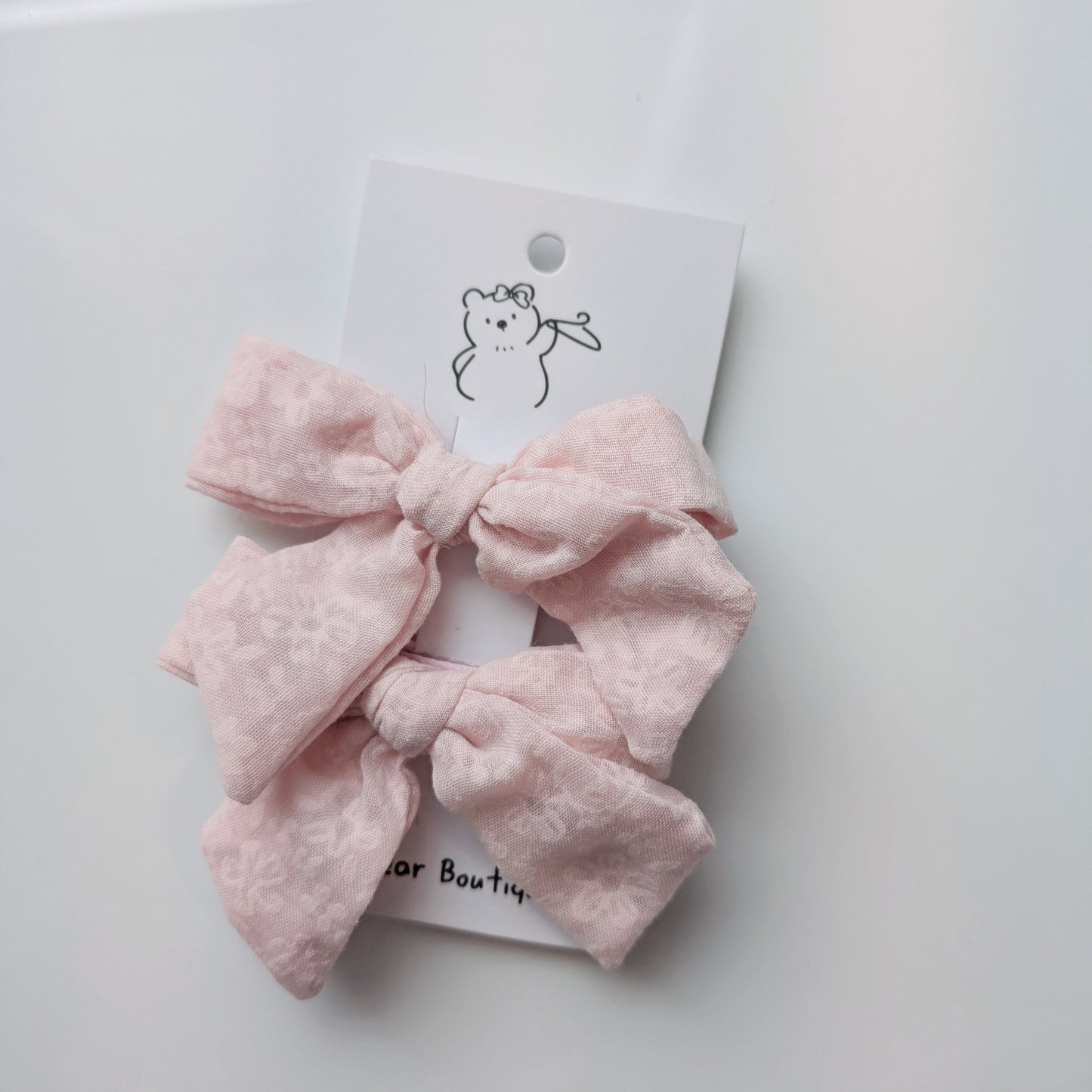 Pink Bow Clips