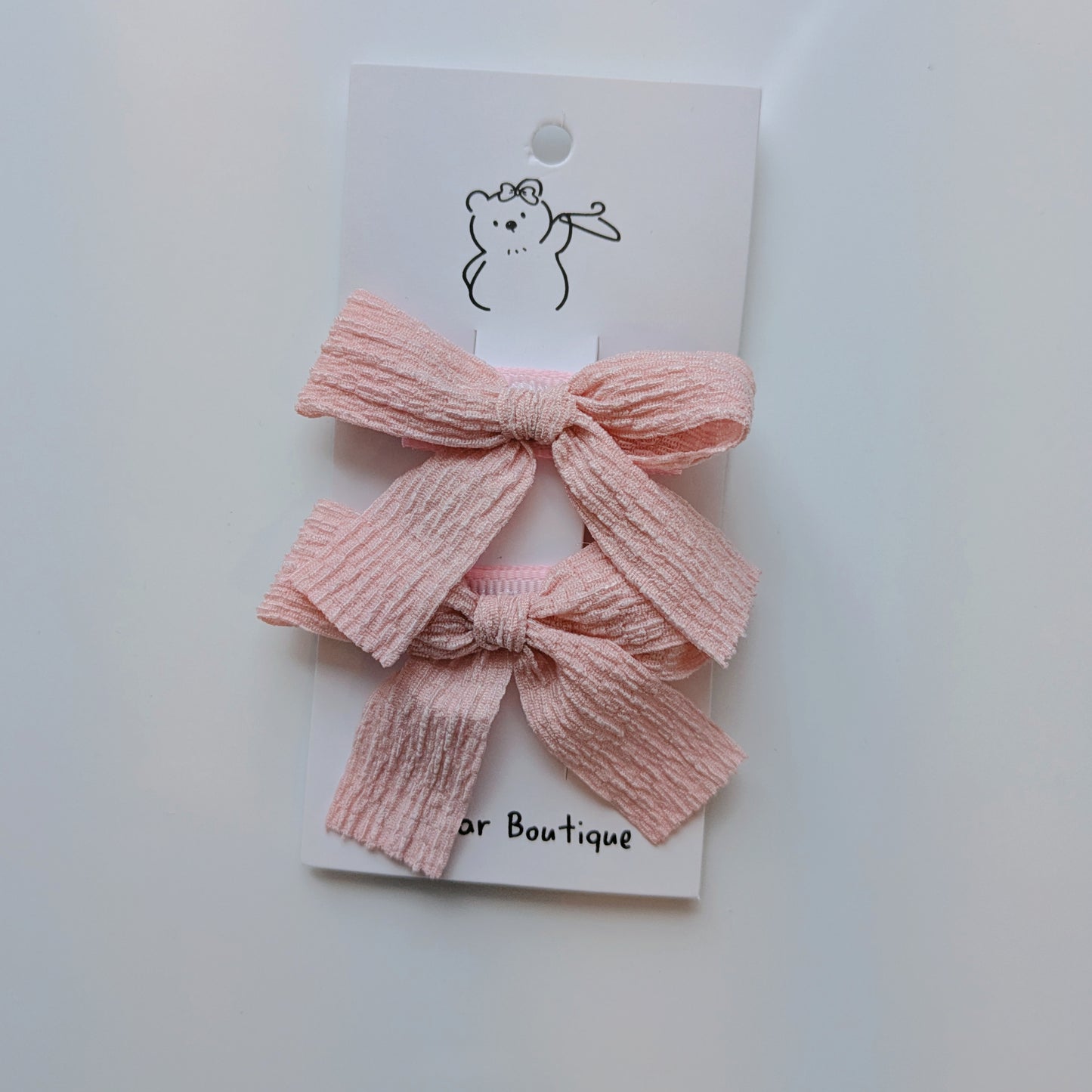 Pink Bow Clips