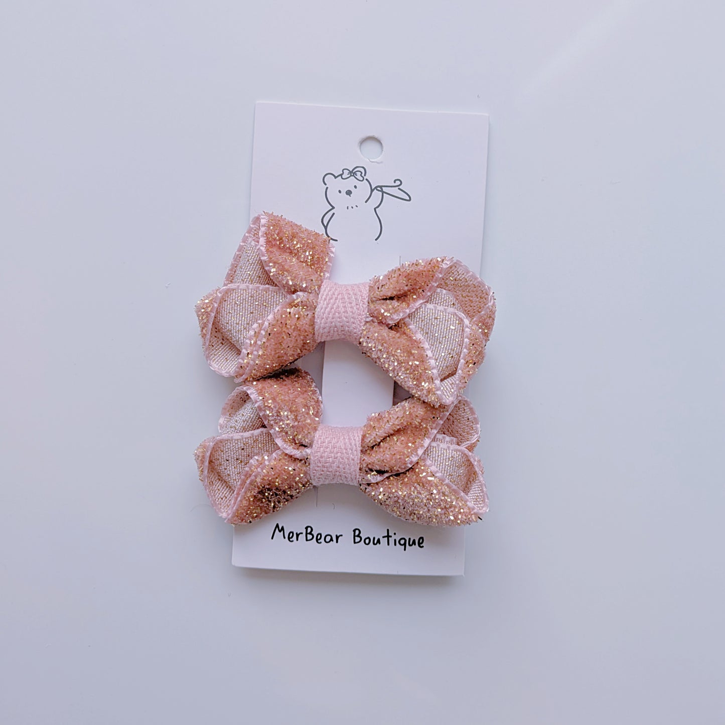 Pink Bow Clips