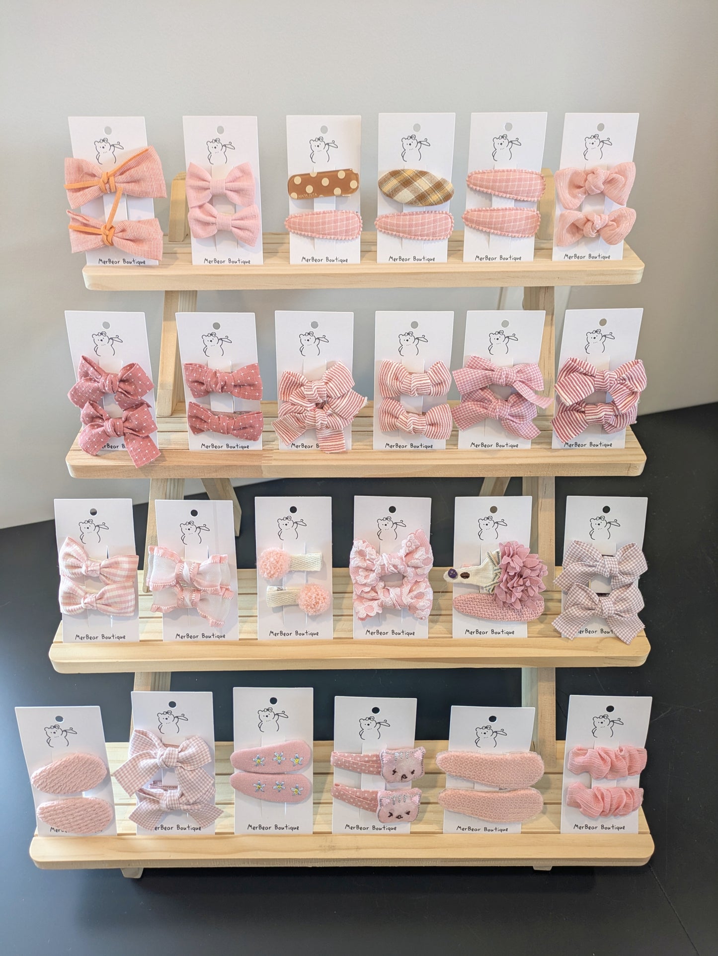Pink Bow Clips