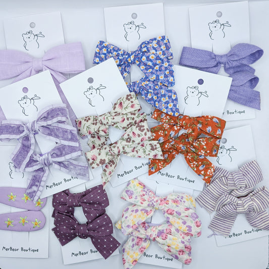Purple Bow Clips