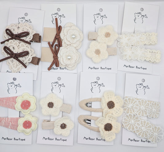 Fabric Flower Clips