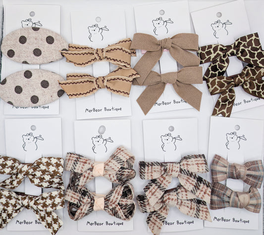 Brown Bow Clips
