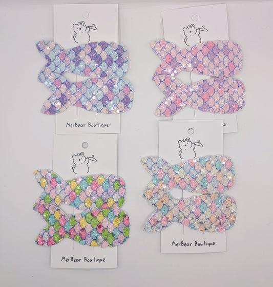 Glitter Mermaid Tail Hair Clips