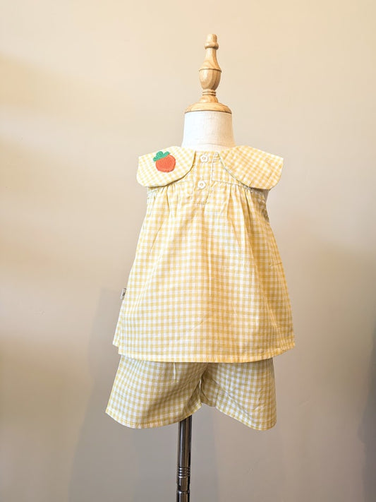 Summer Outfit Set - Yellow Plaid